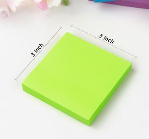 Nota adhesiva de 76x76, Nota de mensaje, papel de color neón, Bloc de notas, Pegatina autoadhesiva decorativa, embalaje personalizado - Product Image 2