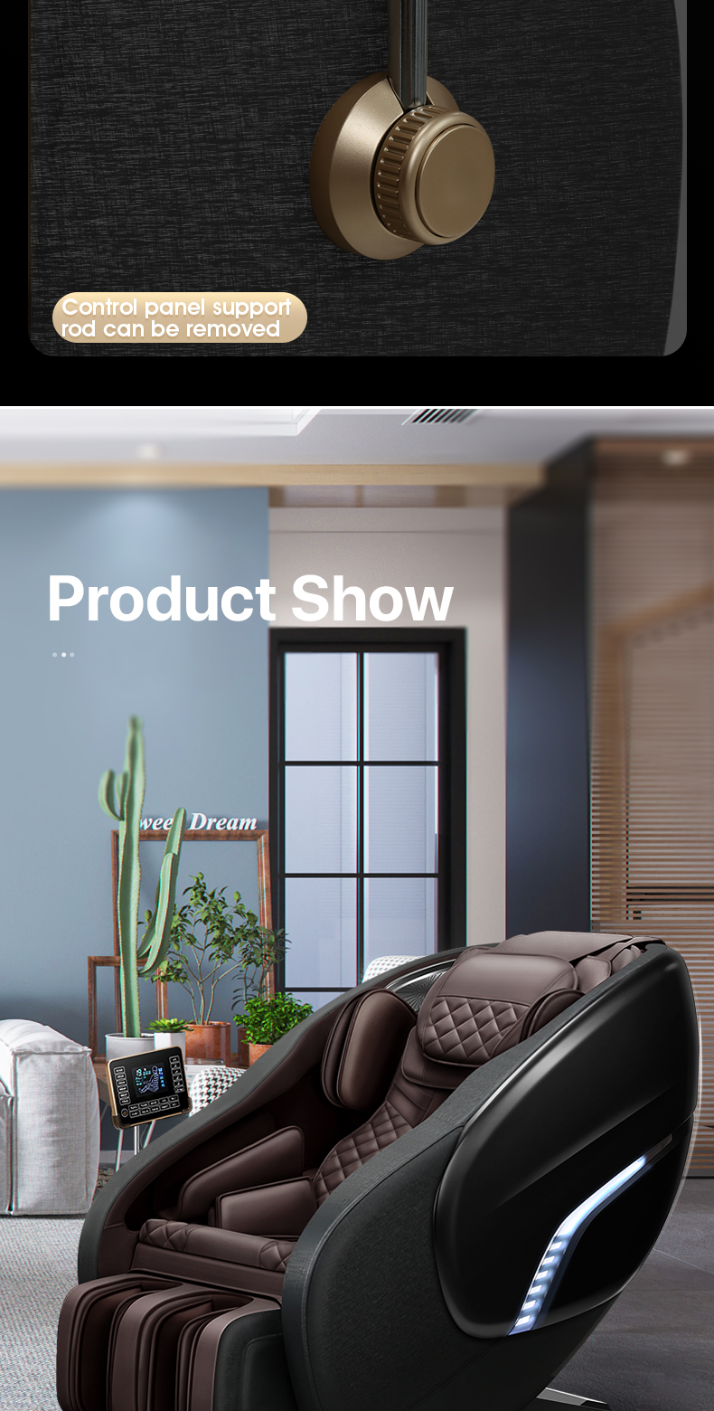 Jare X8 Display Lcd Remote Control Luxury 4D Foot Spa Factory Price Kneading Shiatsu Blue-Tooth Full Body Massage Chair