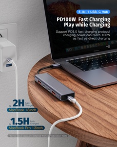 Mini Portable <strong>USB</strong> <strong>3</strong>.<strong>2</strong> Gen <strong>2</strong> 10Gbps <strong>USB</strong> Type C Hub Support Super <strong>Speed</strong> Data Transfer and 100W PD Charging <strong>USB</strong> Splitter for PC - Product Image 4