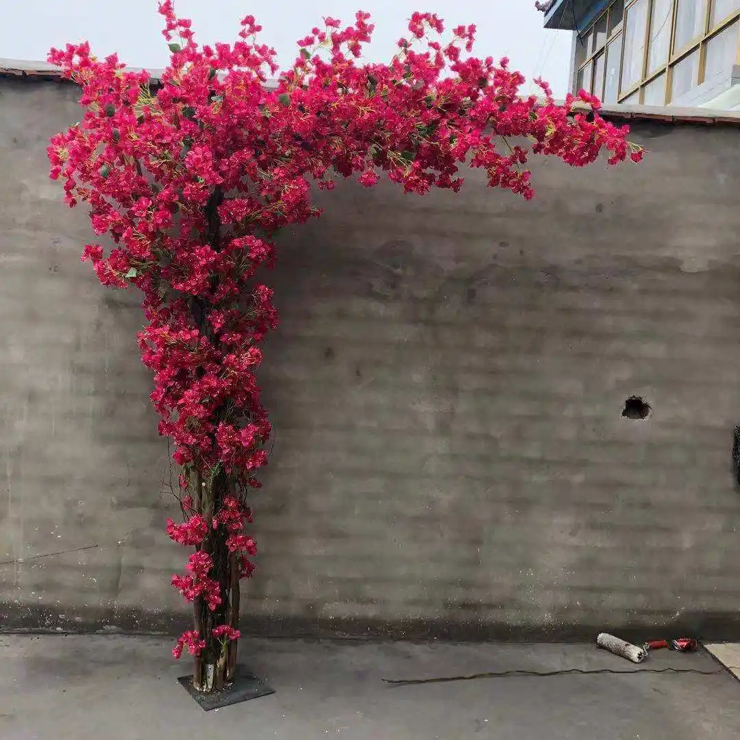 OEM different size heigh quality real wood artificial bougainvillea flower trees cherry blossom tree