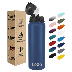 Bán buôn Quà tặng khuyến mãi 32oz cách điện bằng thép không gỉ chai nước thể thao với <span class=keywords><strong>strawa</strong></span> Nắp - Product Image 1