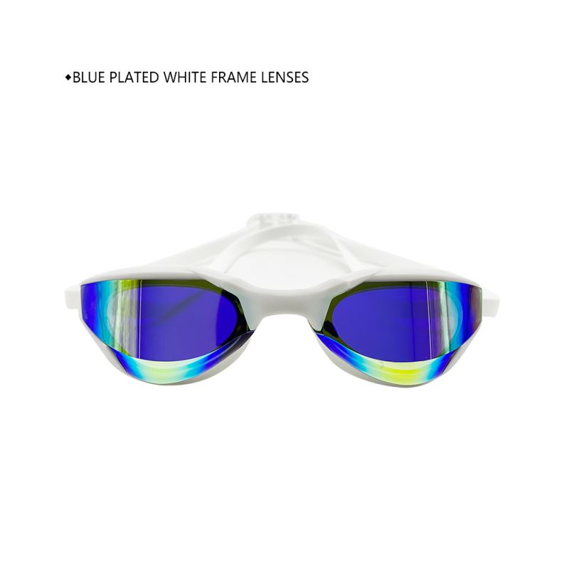Verres à monture blanche plaqués bleu