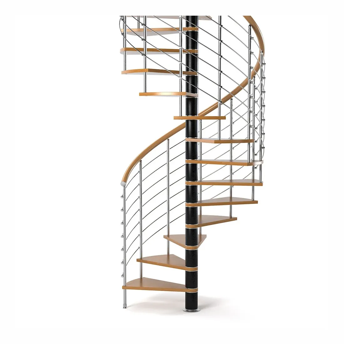Escalones en espiral de hierro para interiores, modelos de escaleras en espiral para el segundo piso con cristales laminados