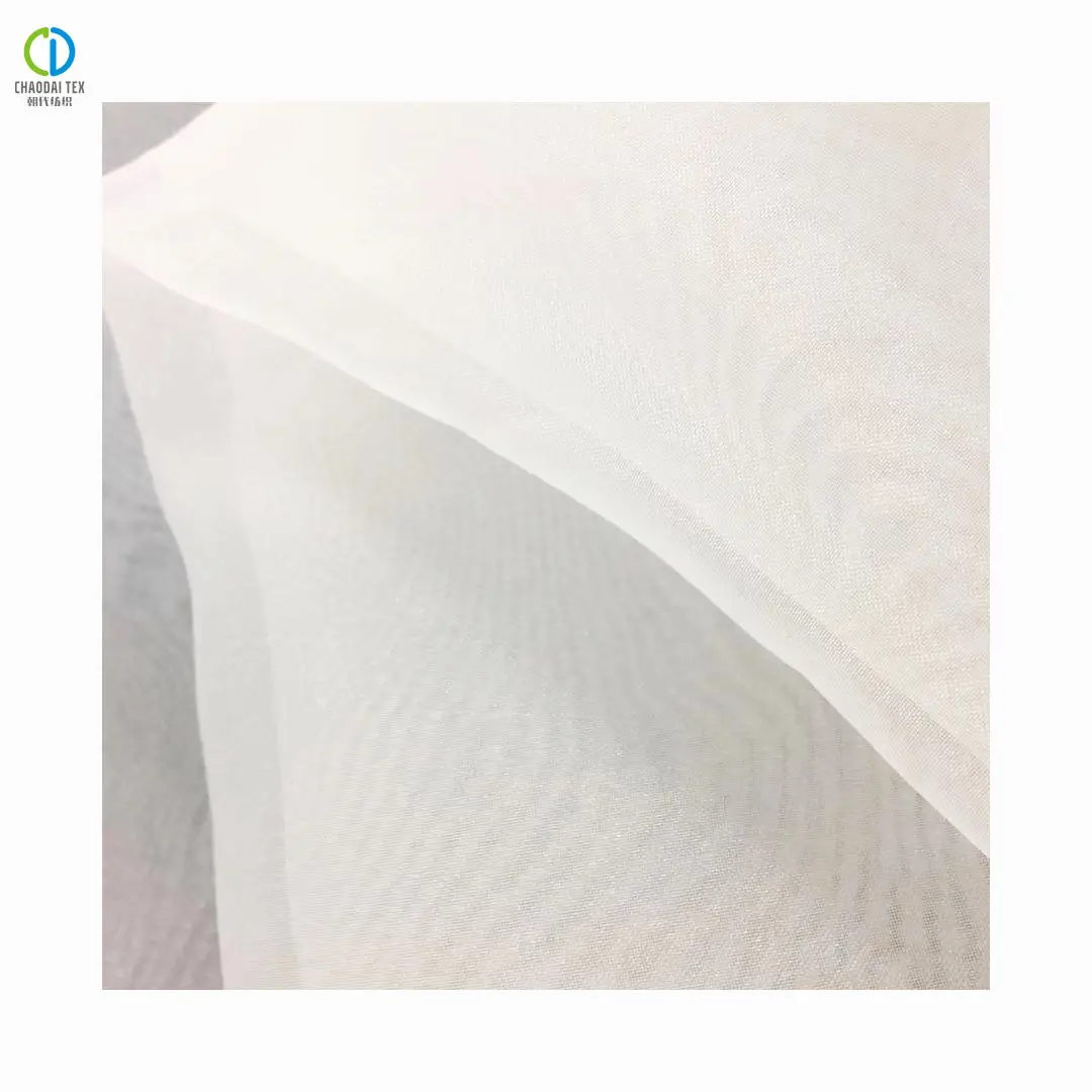 Tissu mousseline de soie à 50 m, Organza 100% Polyester nouvelle texture pour la décoration de robe