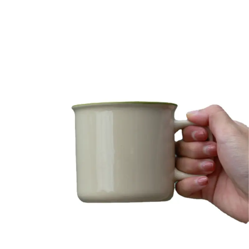 STARLII Custom Logo Imitation Enamel Mug Outdoor Camping Ceramic Water Coffee Cup