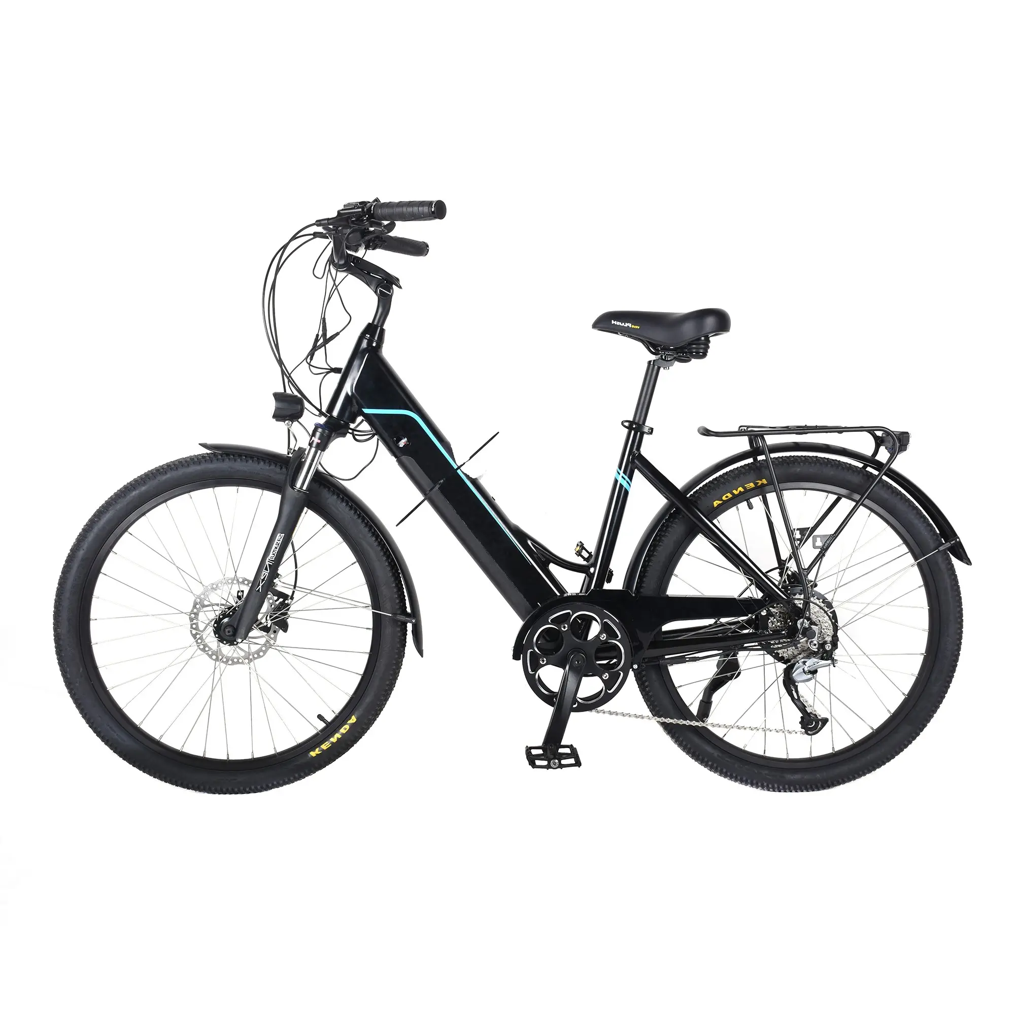 Vente chaude batterie au lithium puissante arrière moteur électrique kit de conversion de vélo 26x2.1 pneu LCD affichage électrique de ville vélo