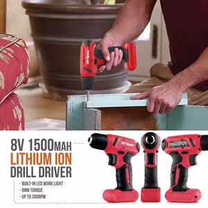 57 יחידות 8V USB אלחוטי חשמל מקדחה מעץ ופלסטיק וערכת כלי בית סט בארגז כלים. OEM ODM נתמך
