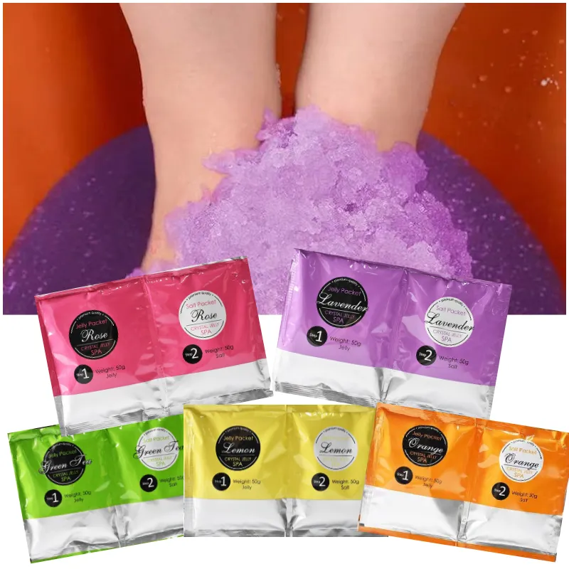 Gelatina de cristal orgánico natural, exfoliante, hidratante, lavanda, rosa para baño de pies, cuidado de la piel, exfoliante para pies, balneario y pedicura