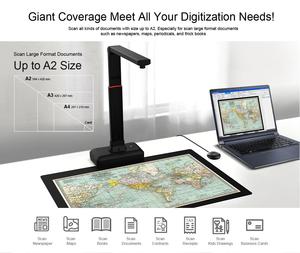 A2 định dạng lớn 21MP HD cuốn sách máy quét giao diện USB LED nguồn ánh sáng sử dụng công nghiệp máy quét tài liệu cho Windows MacOS hệ thống - Product Image 3