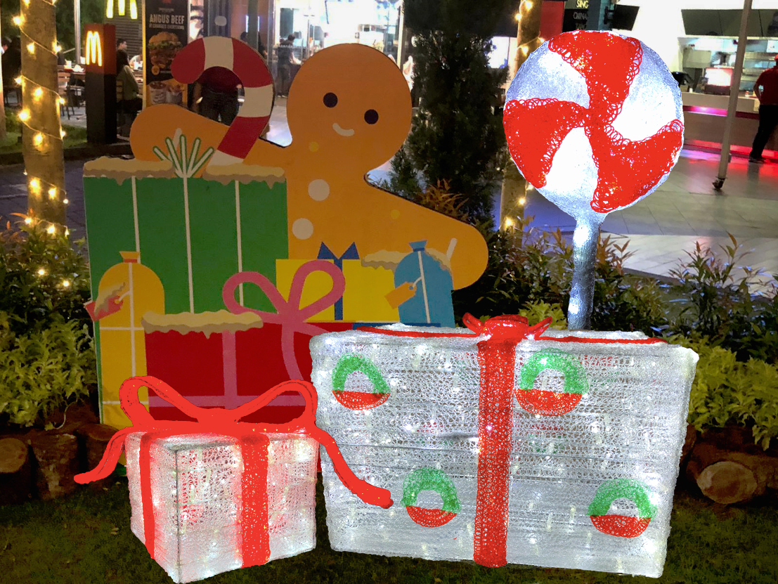 Holiday Lighting Custom Large Christmas Led Light Up Christmas Ornaments Lighted Christmas Box