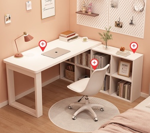 Oem Modern <strong>Simple</strong> Reasonable Price Manager Foldable Office <strong>Computer</strong> Corner <strong>Desk</strong> with Bookshelves and Power Outlet for Household - Product Image 1