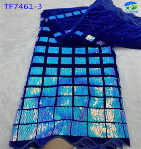 流行天鹅绒蕾丝设计非洲天鹅绒蕾丝多色序列蕾丝为Aso Ebi - Product Image 3