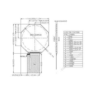 3,34 дюймов IPS TFT модуль панели дисплея 320x320 MIPI ST7796SI IC 6LED полный угол обзора 350 Nits SPI интерфейс ЖК-дисплей - Product Image 5