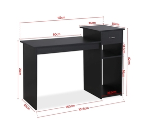Escritorio de madera para oficina, estación de trabajo para PC, portátil, mesa de escritura con estante y cajón para espacios pequeños - Product Image 2