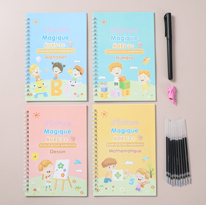 จม2025สำหรับหนังสือมายากล4สมุดลอกแบบนำกลับมาใช้ใหม่ได้หนังสือลายมือสำหรับเด็กเรียนรู้ภาษาอังกฤษสเปนตัวเลขตัวอักษรทำคงทน PA - Product Image 3