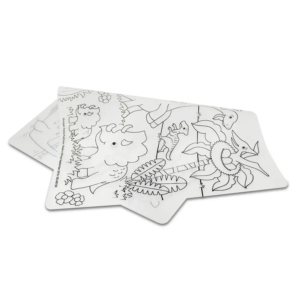 Hoge Kwaliteit Custom Dinosaurus Patroon Siliconen Schilderij Kleurtafel Tekening Mat Voor Kinderen