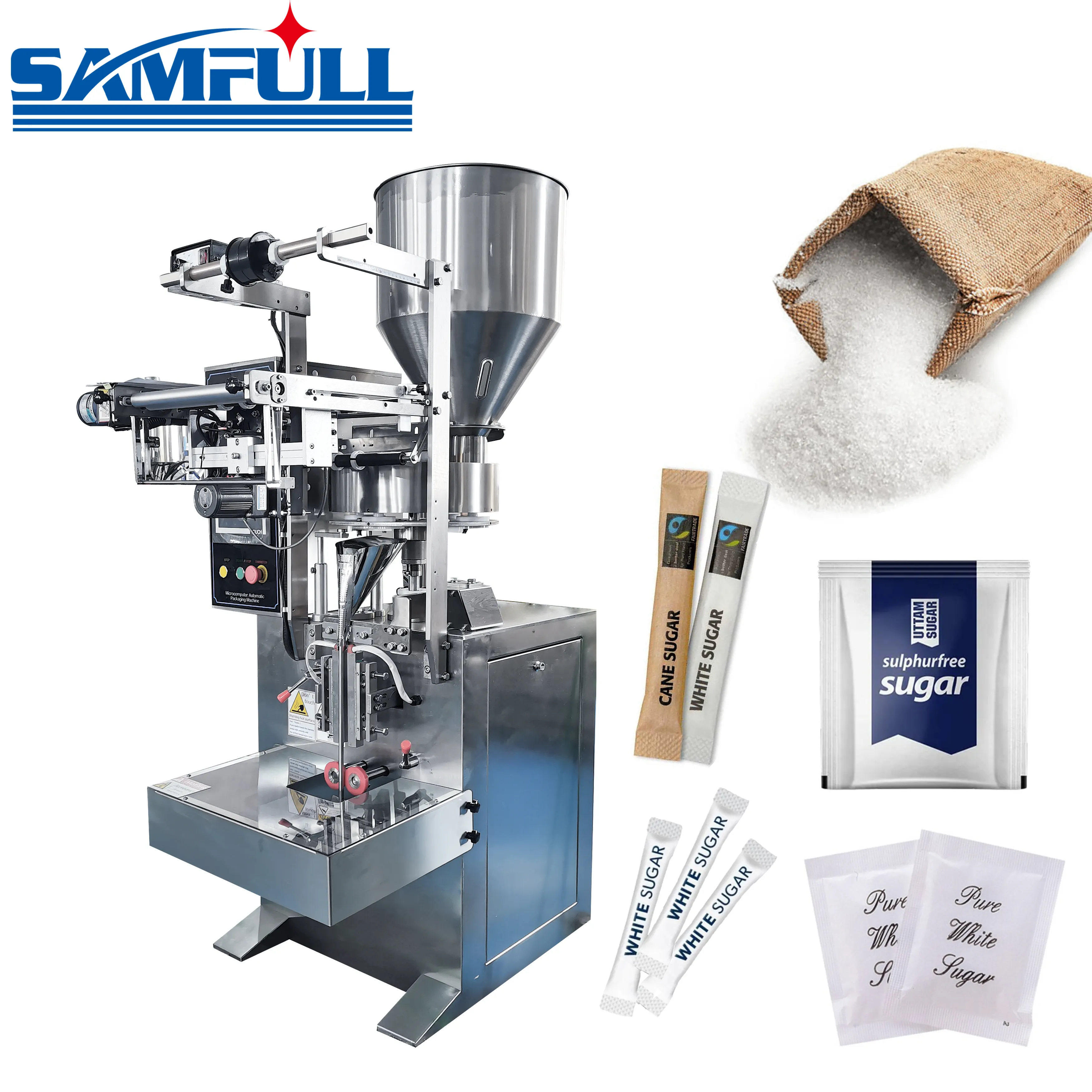SAMFULL-máquina de envasado de polvo de sal de azúcar, 5g, 10g, 20g