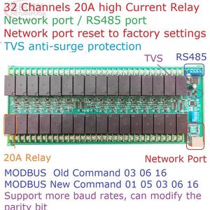R4D5E32 D24V 32Ch 20A Ethernet RJ45 LAN Network <strong>Control</strong> Port <strong>TCP</strong> IP <strong>Modbus</strong> Slave - Product Image 2