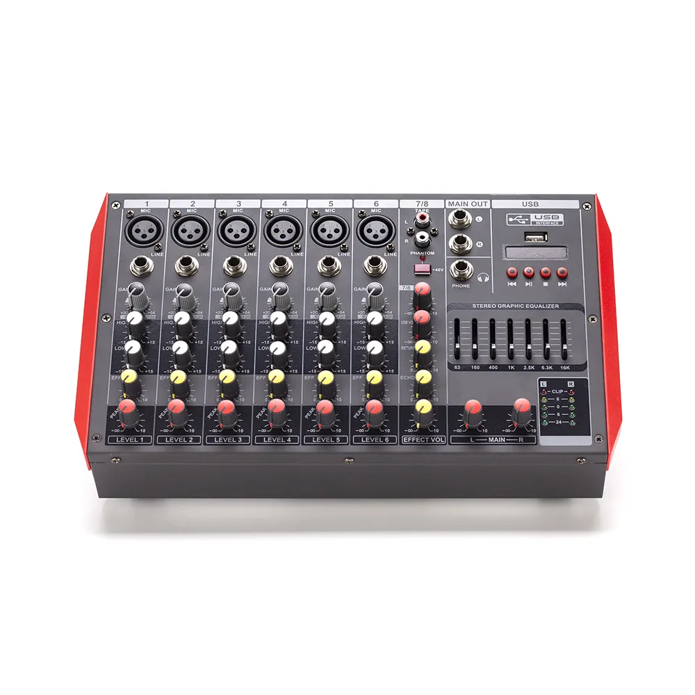 LANE BN-8A OEM 8CH Mixer Audio Usb Konsol Suara Daya Tinggi Profesional