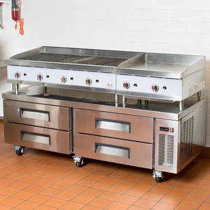 American Style 72&quot; Chef Base Refrigerator 4 Drawers Chef Base Counter Commercial Drawer Refrigerated Chef Base <strong>Chiller</strong> - Product Image 2
