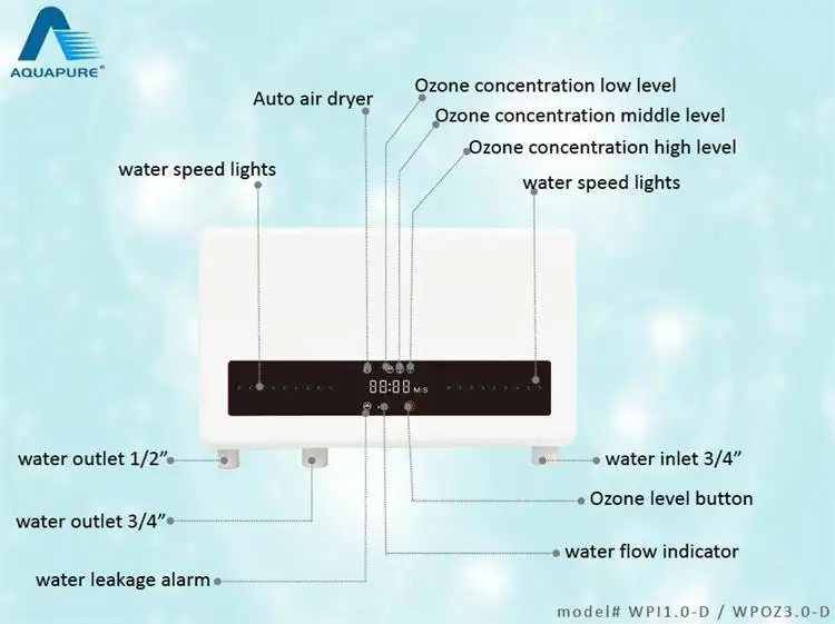2024 Novo ozonizador inteligente automático doméstico gerador de água de ozônio