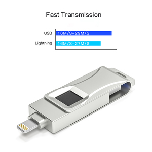 Discos Flash al por mayor encriptar huella digital USB Flash Drive USB2.0 almacenamiento de datos externo Pendrive personalizable USB Stick encriptado - Product Image 3