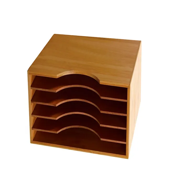 Estante de documentos de madera multiusos con 5 compartimentos, armario de archivos Vertical de MDF, organizador de papel, cajón personalizado/estantes extraíbles