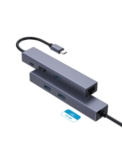 OEM ODM Computer Accessories 6 in 1 Type c Usb Hub, Compact Design USB HUB Gigabit Ethernet Adapter with 4K60Hz <strong>HD</strong>-MI Port - Product Image 1