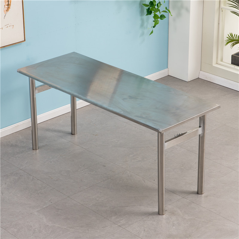 Table simple en acier inoxydable pour six personnes, 160*60 cm
