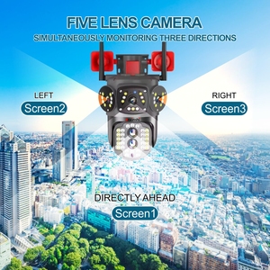 10倍变焦10MP高清扬声器无线WiFi 4G LTE闭路电视PTZ室外摄像机V380专业双镜头4G sim卡WiFi安全摄像机