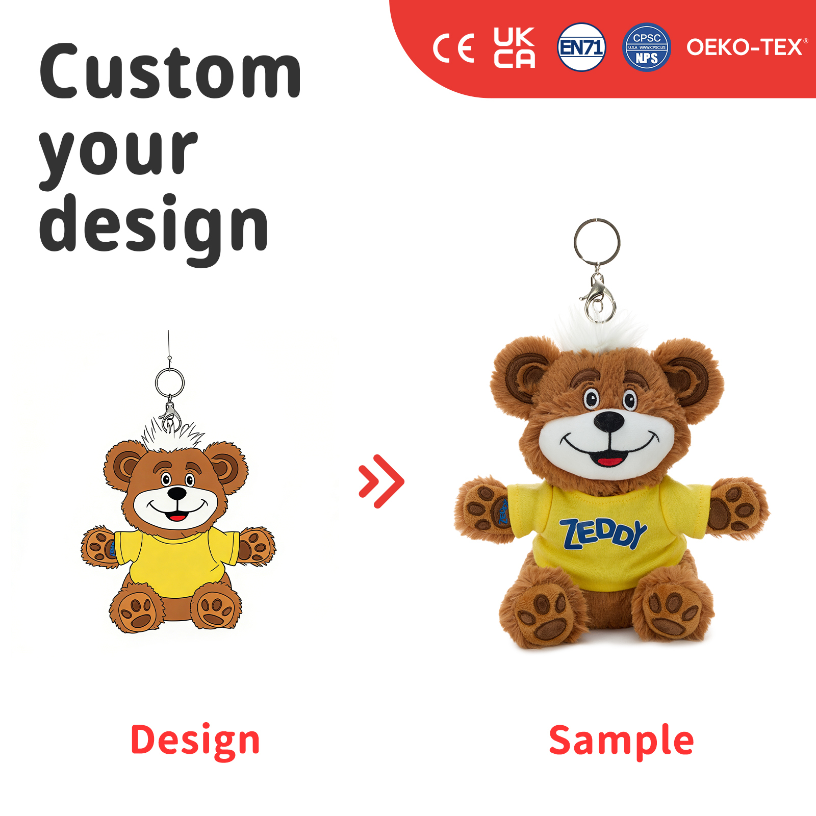 Mascotte en peluche personnalisée