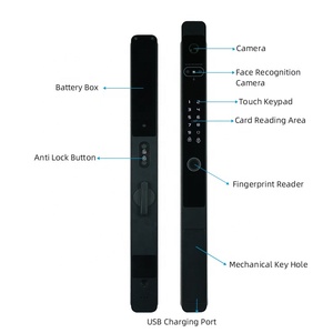 Volibel รหัสผ่านดิจิตอลลายนิ้วมือการจดจําใบหน้า 3D Peep Hole Wifi Tuya ล็อคประตูอัจฉริยะพร้อมกล้องสําหรับประตูบานเลื่อน - Product Image 4