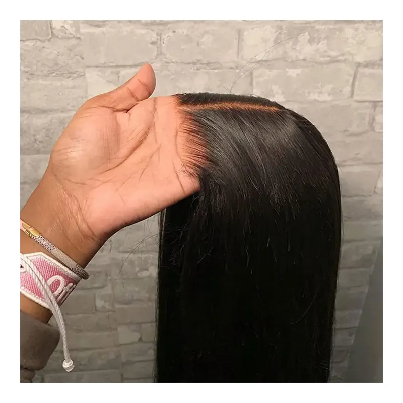 10a Grade Peruca de Cabelo Humano Virgin Brazilian Hair Wear E Go Glueless Peruca de Cabelo Humano Straight HD Lace Front Wig Para Mulheres Negras