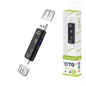 Lettore di schede universale 5 in 1 lettore di schede di tipo C/Micro Usb/Tf/SD scheda interna lettori OTG adattatore per telefono cellulare - Product Image 1