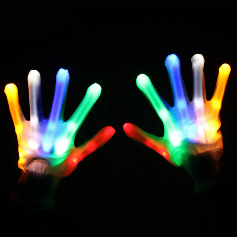 Regalos perfectos, accesorios para disfraces, juguetes para los dedos, guantes LED, 6 modos intermitentes, luz divertida para Halloween