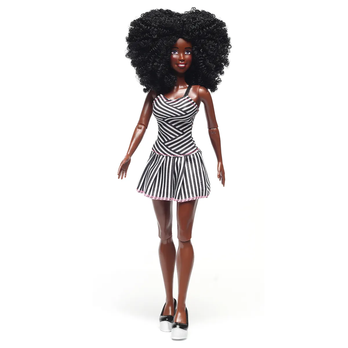 주식으로 실제 실물 같은 PVC 미국 아프리카 흑인 패션 인형 세트 11.5 인치 플라스틱 여자 인형 소녀 장난감 관절 이동 놀이 인형