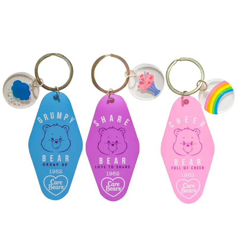 Wholesale glitter acrylic keychain hotel number key chain / motel keychain / blank acrylic key chains