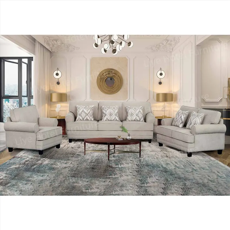 Liye Modern Velvet Fabric Tufted Section Sofa Set Furniture Sectionals Chesterfield Corner L Shaped Living Room Sofas