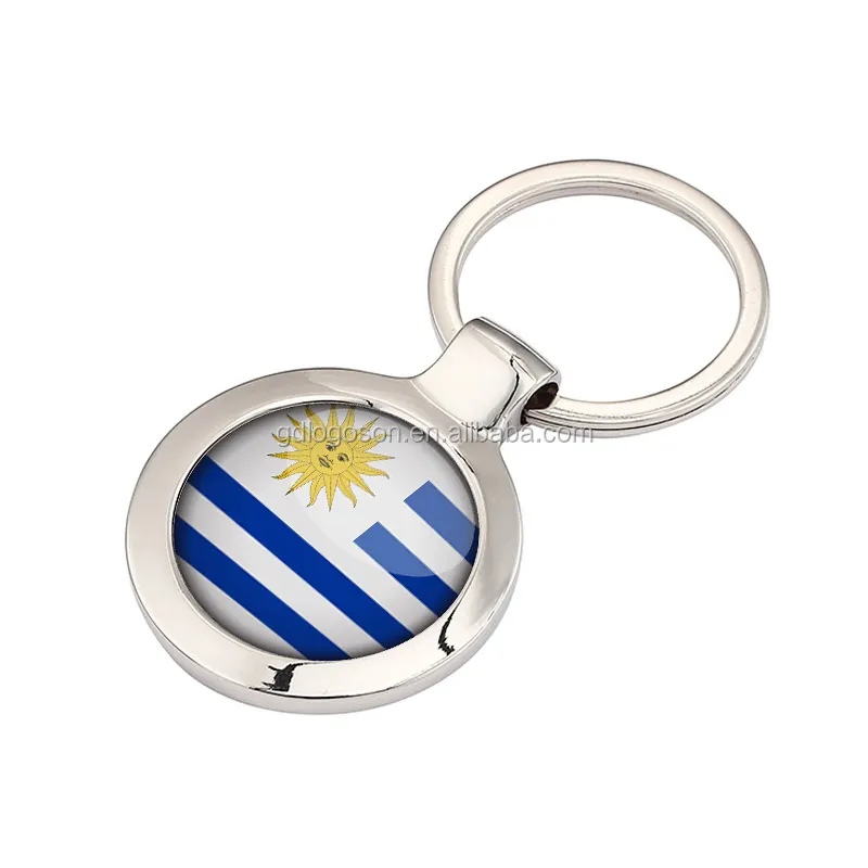 Redondo personalizado clave titular viaje Uruguay recuerdos uruguayo bandera llavero anillo de llave