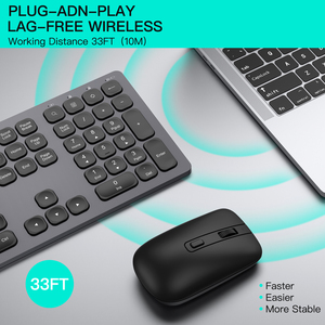Kit de juego combinado de ratón y teclado con teclado ergonómico inalámbrico 2,4 Ghz USB Ratones para juegos PC 2,4G Teclado y ratón inalámbricos - Product Image 4