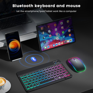 Backlit Backlight Bluetooth <strong>Keyboard</strong> <strong>Mouse</strong> for IOS <strong>Android</strong> Windows for iPad Portuguese/Spanish/English/French <strong>Keyboard</strong> and <strong>Mouse</strong> - Product Image 4