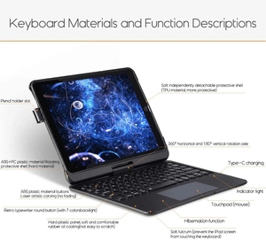 旋转背光触摸板键盘外壳适用于iPad Pro 11空气4/5 10.9第7第8第9 10.2空气3 10.5 Pro 9.7外壳阿拉伯iPad键盘 - Product Image 3