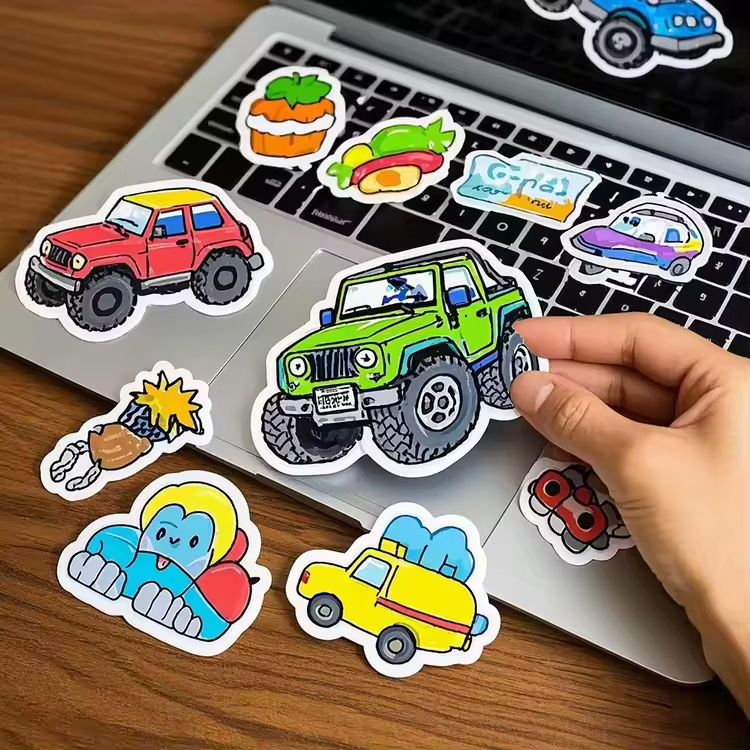 Custom die cut sticker example B