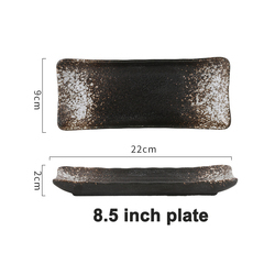 Plato de copos de nieve negro de 8,5 pulgadas