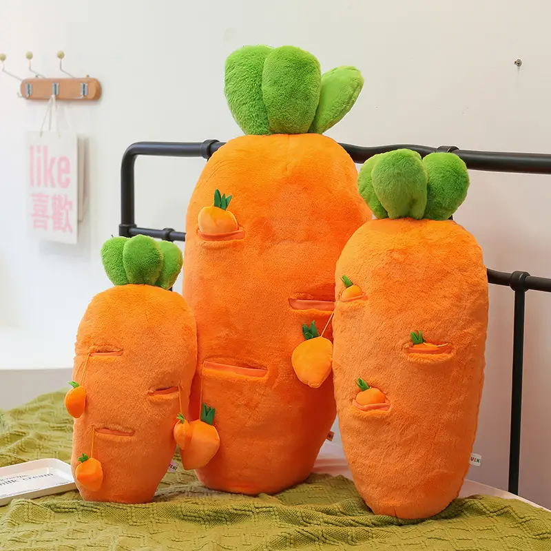 cpc Hot Selling Customization OEM ODM Cute Animal Plush Soft Toy Children Puzzle Carrot Toy Pillow