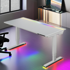 Mesa de jugador de luz RGB de carreras de computadora grande personalizada de fábrica para escritorio de juegos de oficina en casa con LED - Product Image 1