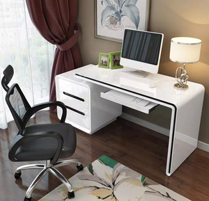 2021 Hot Sell White Modern Home Wohnzimmer möbel Schreiben Computer Schreibtisch Einfaches Holz mit Bücherregal Schrank - Product Image 4