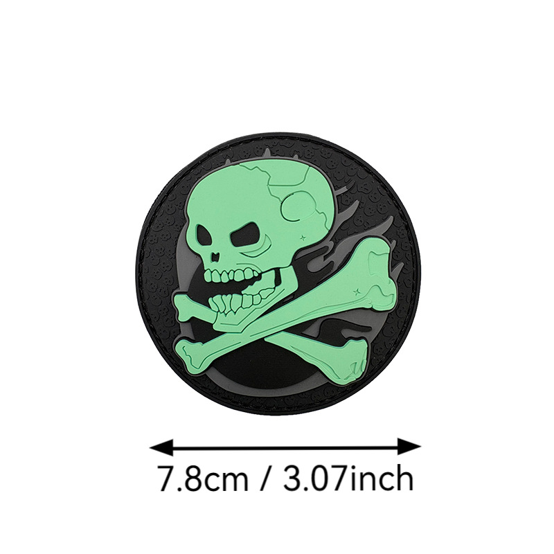 Circular Skull (Black with Green Background)