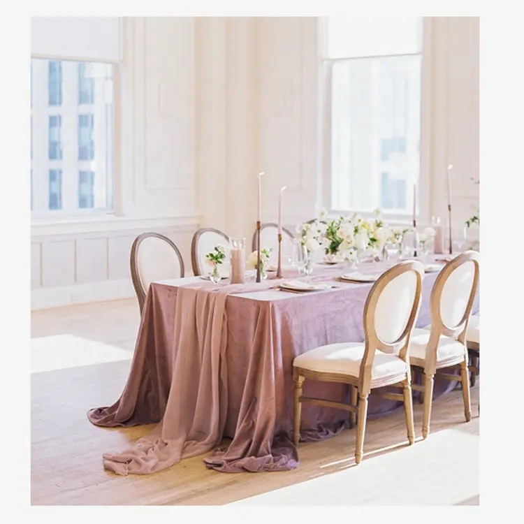 खरीदने लक्जरी मखमल टेबल कपड़ा शादी की सजावट मखमल दौर Tablecloths अनुकूलित रंग