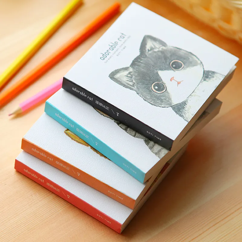 Stationery creative cute cat magic water drawing book journal notepad drawing book for kids Mini portable small book Cute square